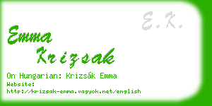 emma krizsak business card